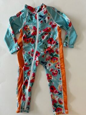 Besser Bay Full Body Floral Rash Guard UPF 50, 0-6 Months, Summer Swim Beach